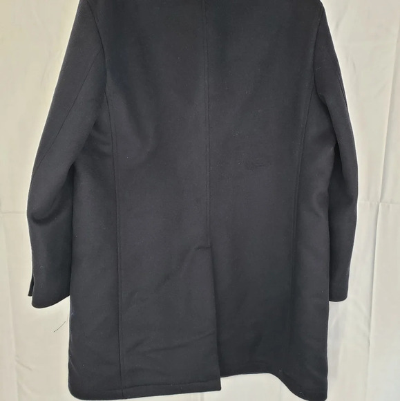 Nordstrom Mens Cashmere & Wool Navy Button Pockets Winter Coat Sz 48R. - Picture 10 of 13